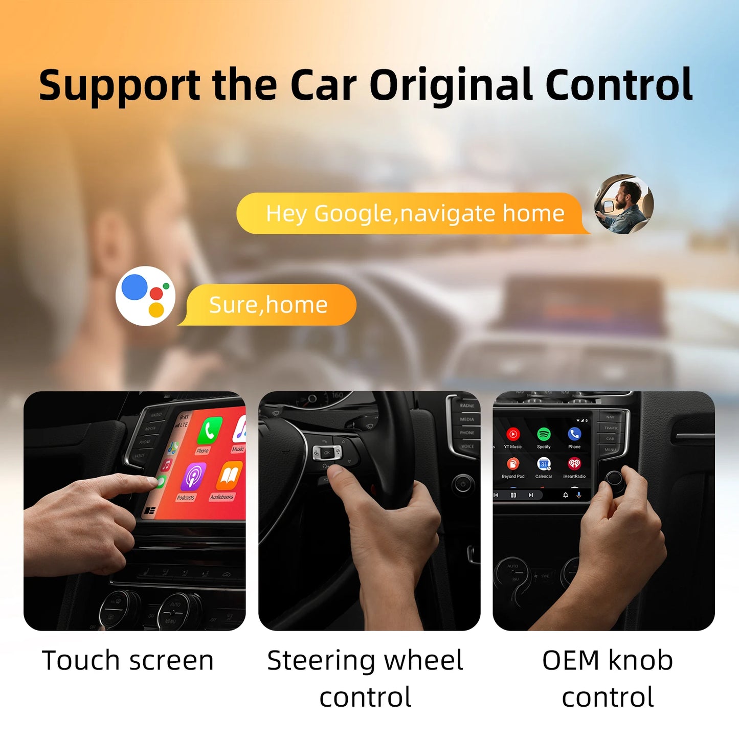 Wireless CarPlay and Android Auto Adapter for Factory Wired Vehicles - 2-in-1 Solution
