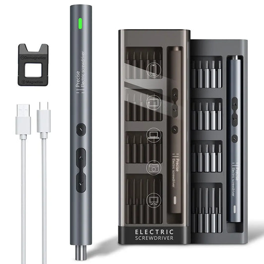 51-Piece Rechargeable Electric Screwdriver Precision Tool Kit with Wireless Cordless Magnetic Bits for Home Repairs